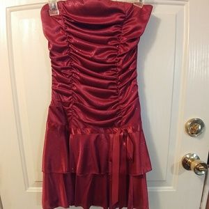 Maroon with glitter mini dress